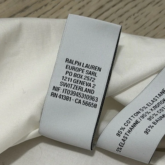 VINTAGE Ralph Lauren $790 White Button Down Shirt Chain Mail Embellish -10 NEW - Picture 13 of 14